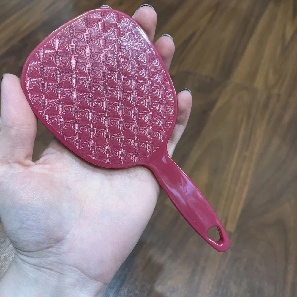 Vintage Goody Mini Hand Mirror Handle Pink Plastic Made‎ In USA 6